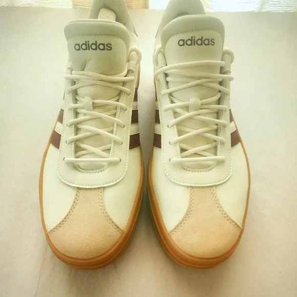 Adidas VL Court Bold Platform Sneakers Wonder White Shadow Red NWOB Men11/Wom12